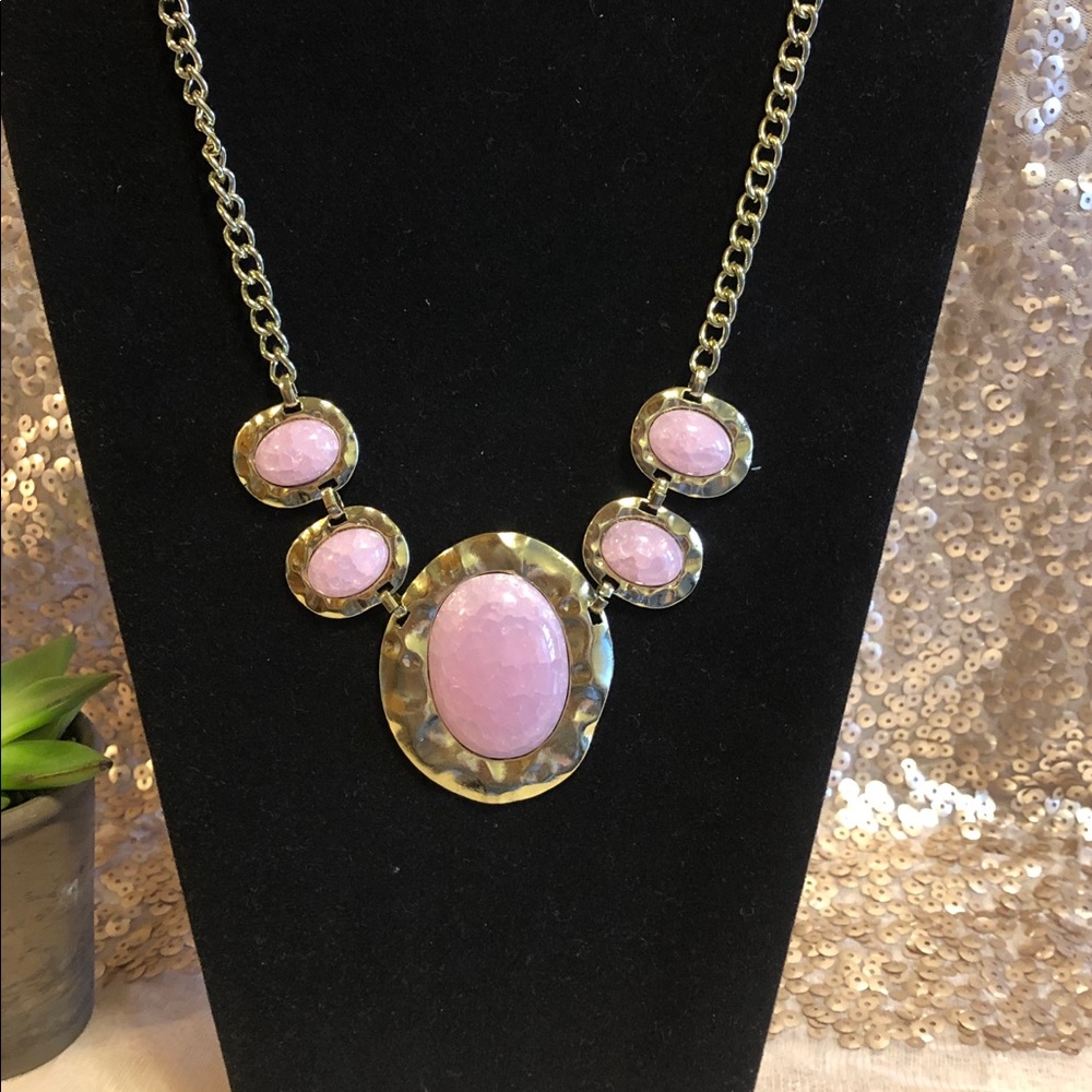 Gold with Purple Stone Necklace